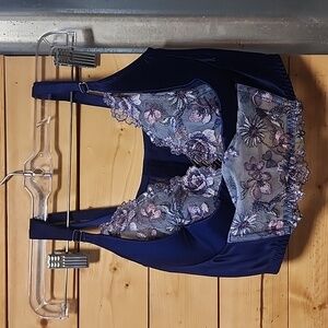 Victoria Secret Corset Women's Size 36C NWT Purple  floral lace